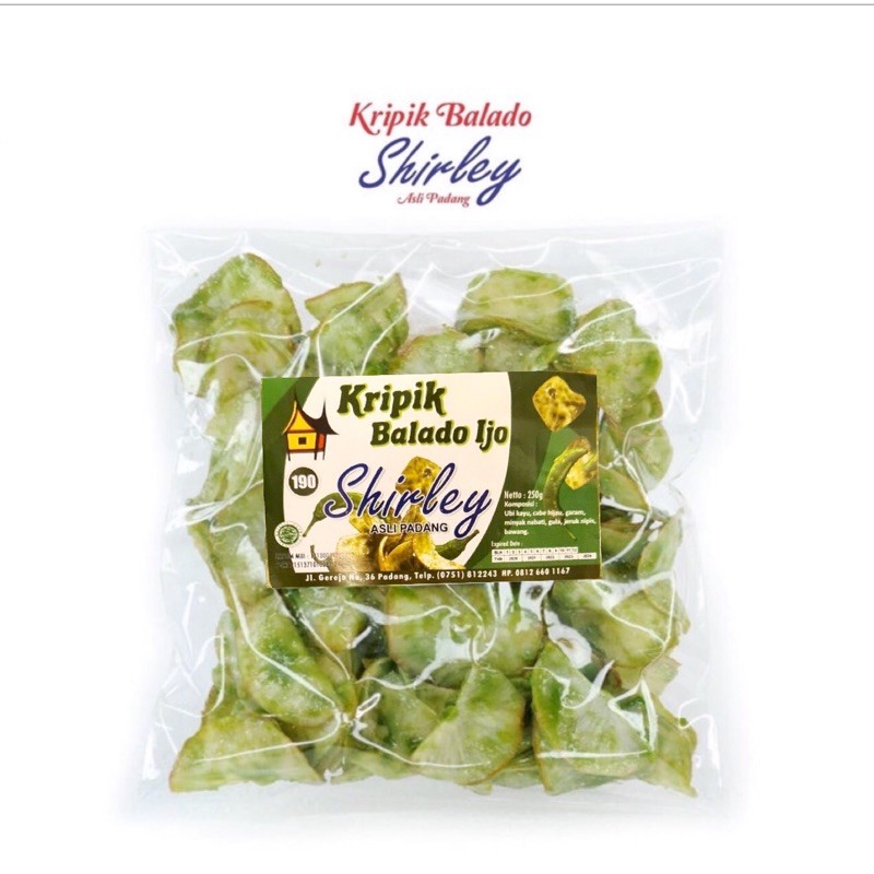 

Shirley Kripik Balado Hijau Shirley 250gr - Kripik Singkong Balado / Sanjay Balado Padang