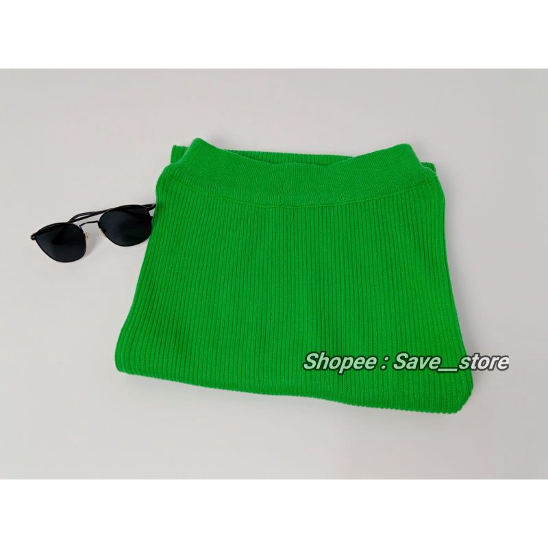 Rok Span Rajut • Rok Rajut Premium • Rok Span Rajut Knitted • Rok Rajut Knitted-ijo leam