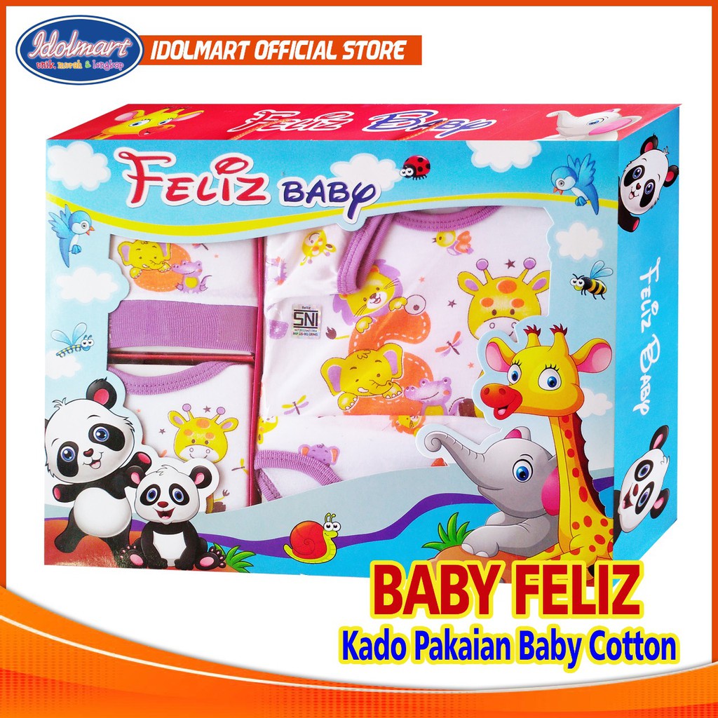 IDOLAKU FELIZ Baju Bayi Gift Set Feliz Baby B1iru - Baju Set Bayi Newborn/kado bayi