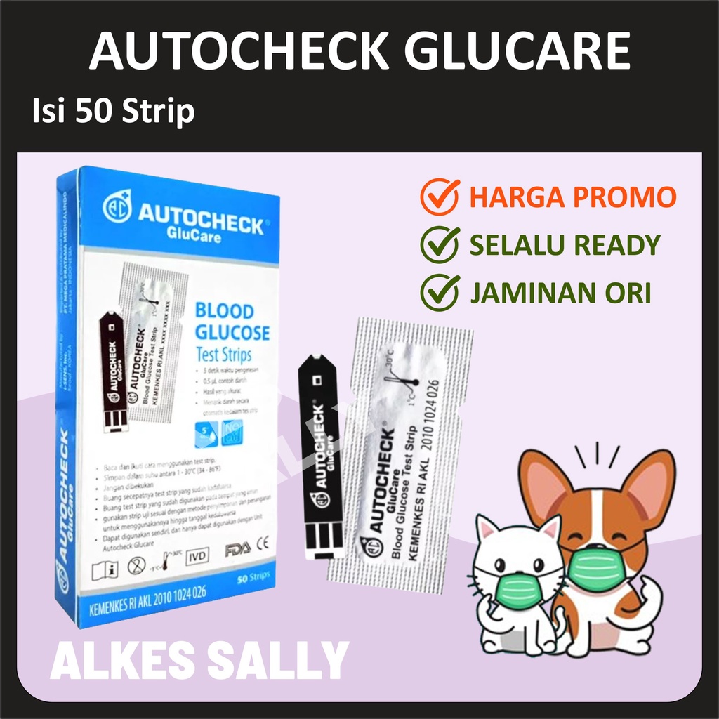 STRIP GLUCARE GLUCOSE ISI 25 STIK AUTOCHECK AUTOCHECK GULA DARAH AUTOCHECK ISI 25 STRIP HARGA MUMER 