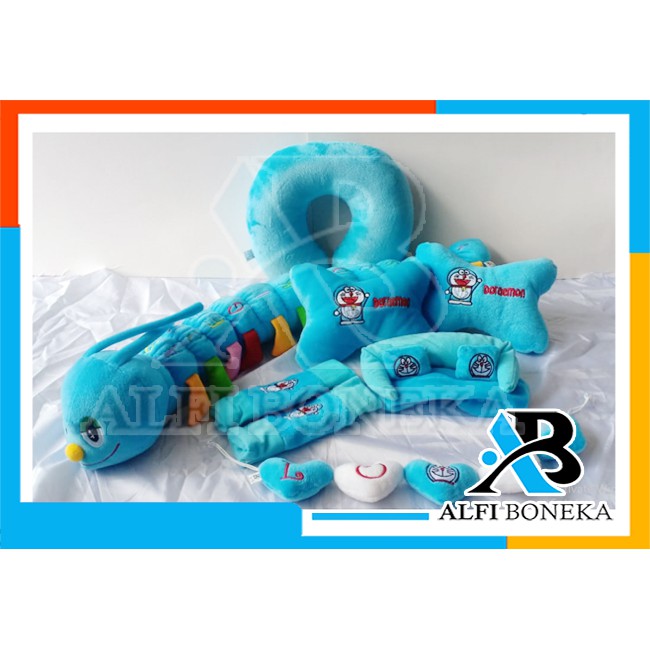 Paket Bantal Mobil dan bantal leher - Bantal sandar Mobil set murah - bantal mobil 8in1 boneka lucu