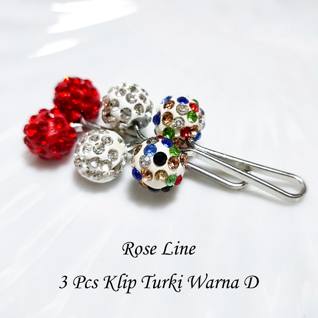 Klip Turki Premium Warna-Warni Isi 3 Pcs