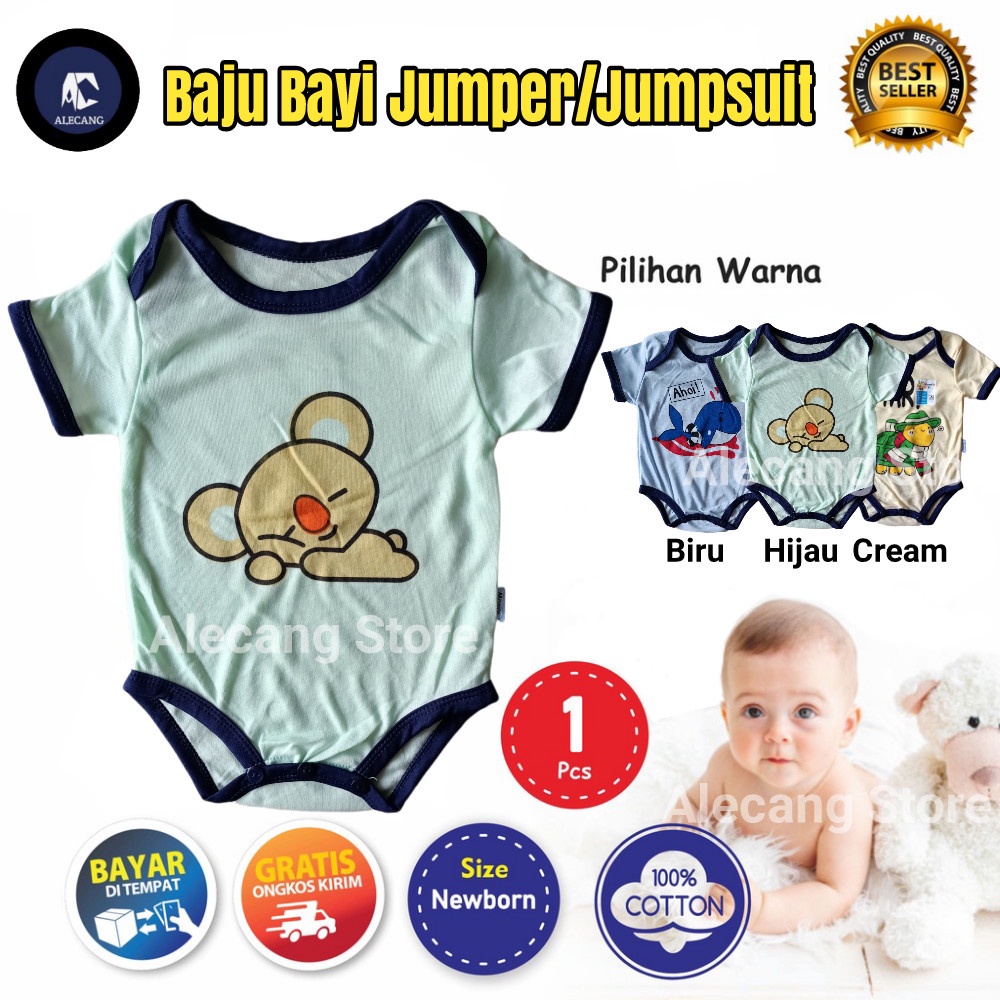 Baju Bayi Romper/Jumper/Jumpsuit Segitiga WARNA MOM'S GIFT usia 0 - 6 bulan 100% katun SNI KD-N29/baju bayi new born