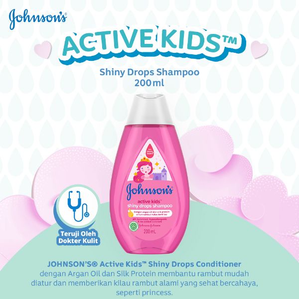 COD Johnson Baby Shampoo Active Kids Shiny Drops Shampo - Shampo Bayi Shiny Drops - Johnsons Shampo