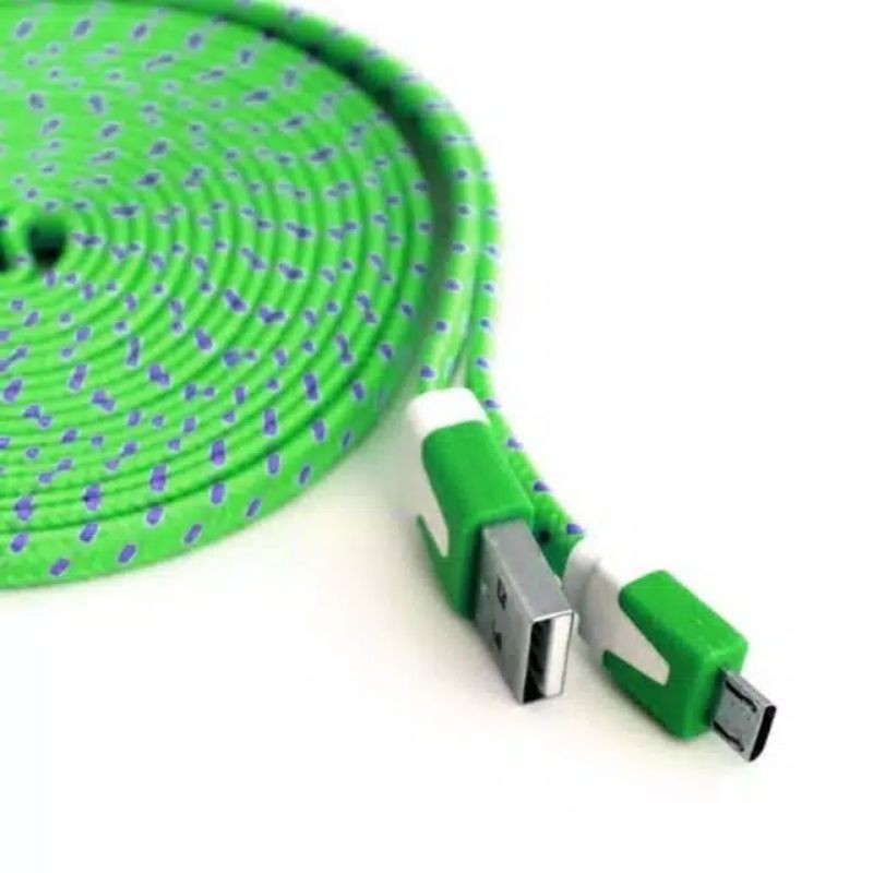 kabel data MICRO USB panjang 300cm / 3 meter - bahan woven(setrika/tali sepatu) - kabel casan/carger