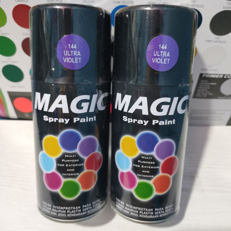 Magic Spray Paint Pilox Pilok Magic Ultra Violet Ungu Metalic Metalik 144 300cc Cat Semprot Serbaguna Magic Ukuran Besar 300 cc