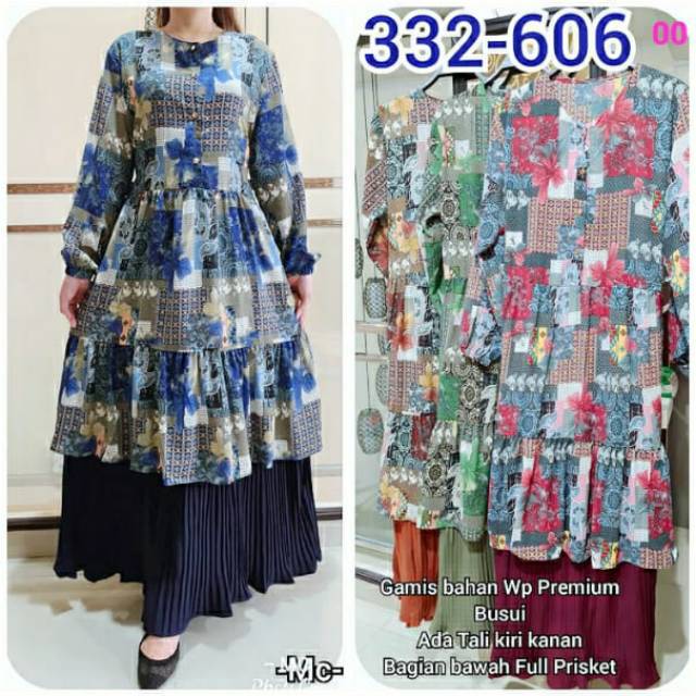 Gamis bunga plisket
