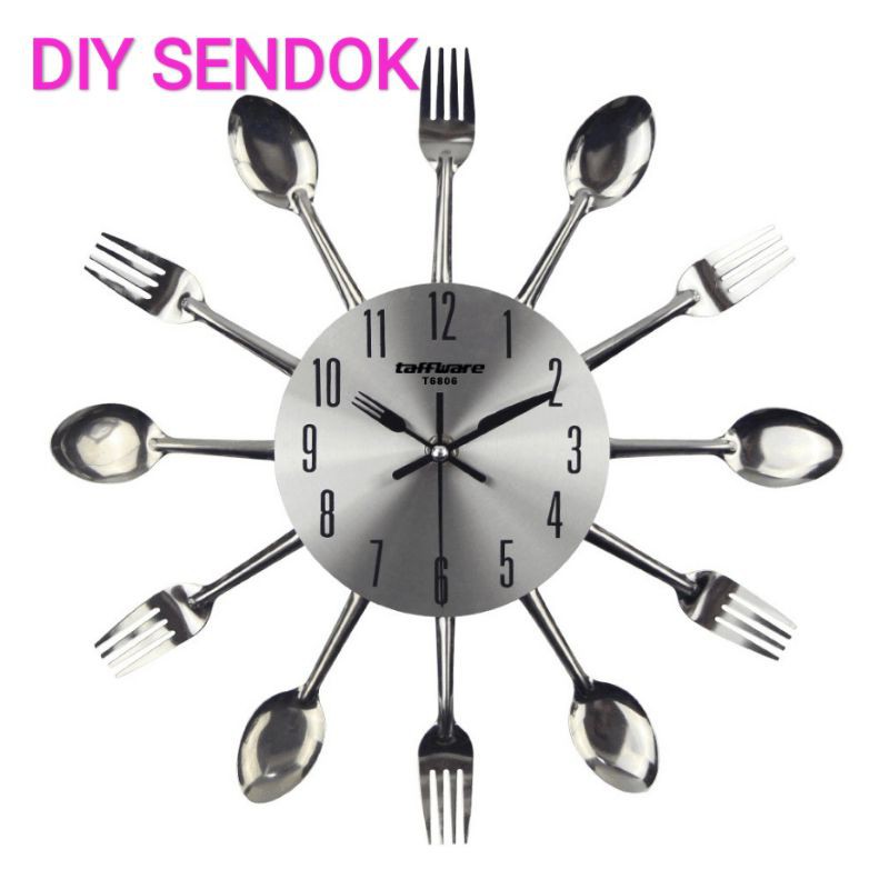 Jam Dinding DIY Unik Quartz Wall Clock Creative Dekorasi Interior-DIY SENDOK