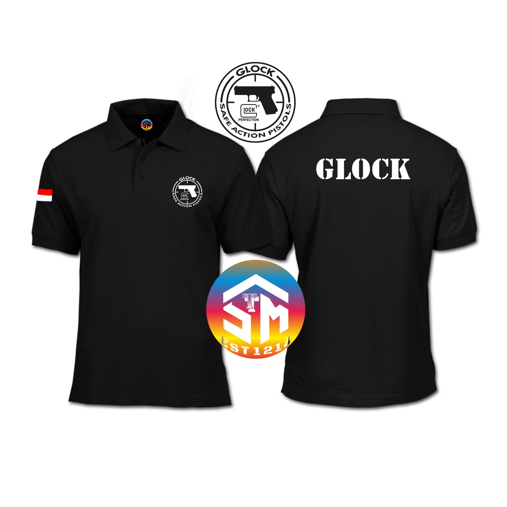 Polo shirt Kaos Kerah Pria GLOCK (Safe Action Pistols)