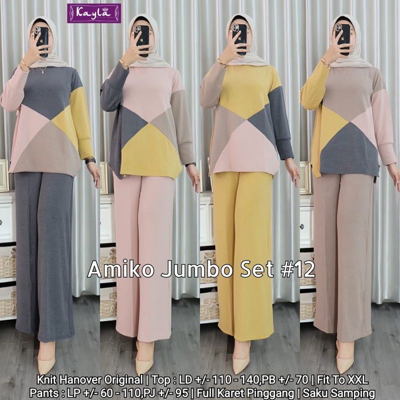 RESTOK BESTSELLER SETELAN WANITA DEWASA JUMBO AMIKO JUMBO SET #7 #11 #12 ONESET SETELAN ORIGINAL KAY