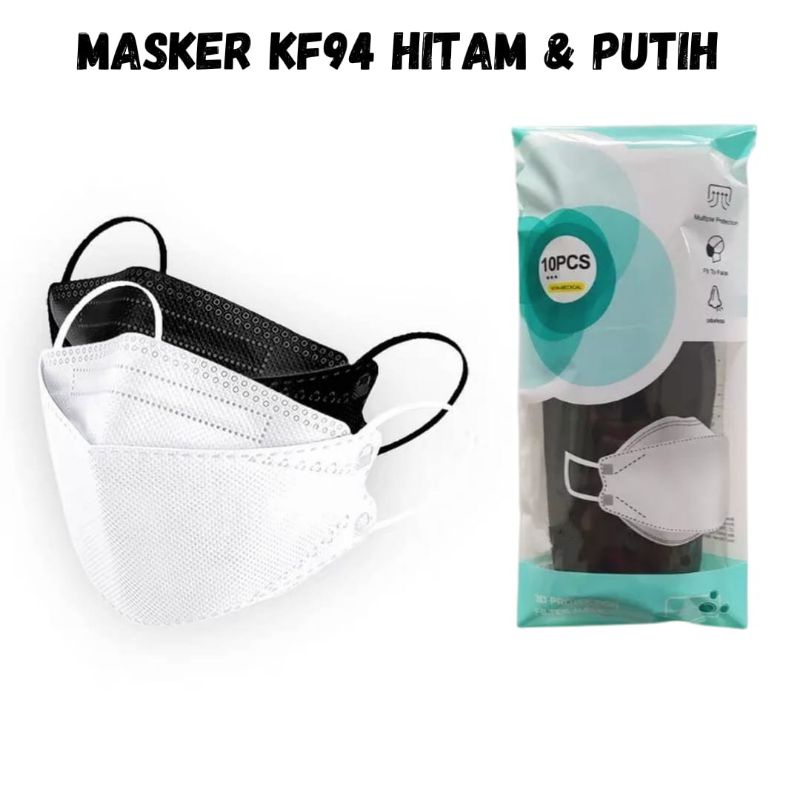 FK PER PAK ISI 10PCS MASKER KF94 KOREA 4PLY/MASKER 4D IMPOR KF94