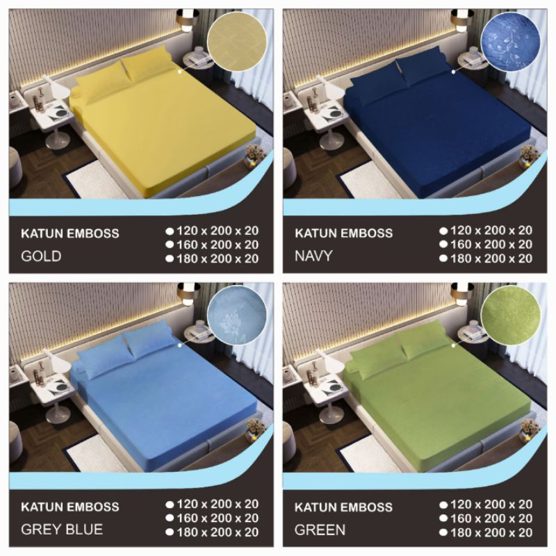 Sprei sarung bantal guling polos emboss embos  gold biru navy abu hijau hitam merah