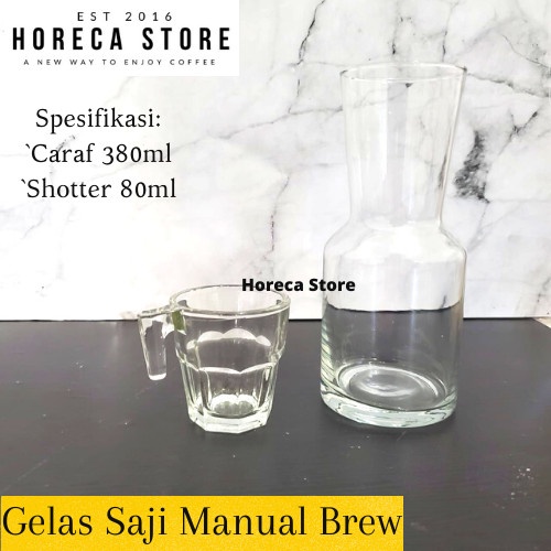 Gelas Saji Manual Brew V60 380ml dengan shotter - Carafe Set BERKUALITAS