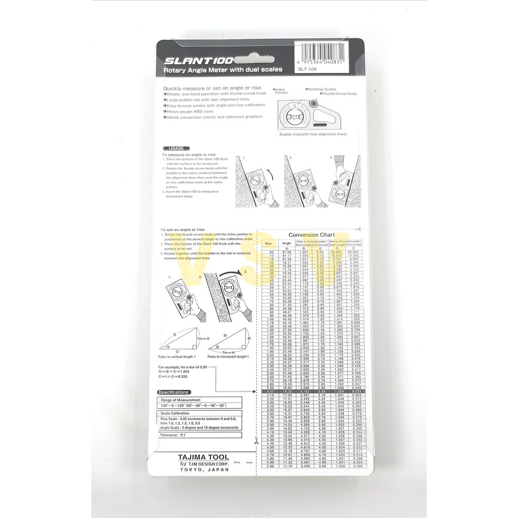 Tajima Slant-100 Rotary angel meter Tajima