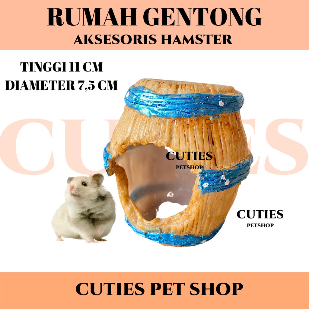 RUMAH HAMSTER GENTONG DRUM / AKSESORIS SYRIAN / WINTER WHITE / ROBOROVSKI / HIASAN KANDANG HAMSTER