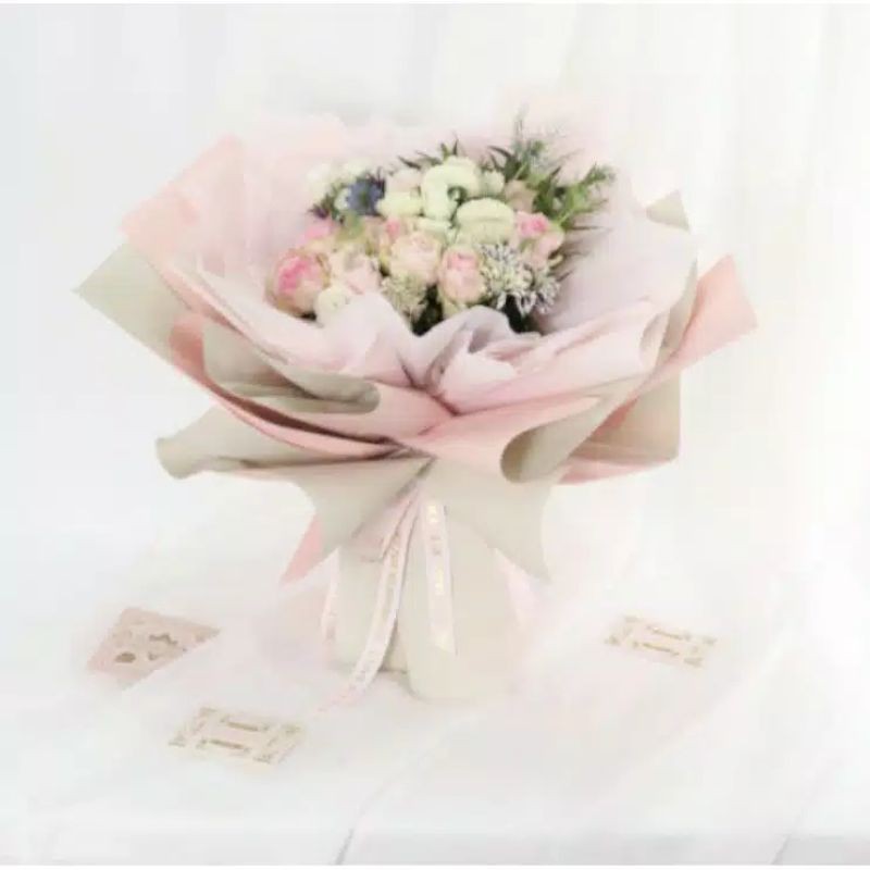 WMS Flower Wrapping Bungkus Buket 2 warna BI Color Cellophane 60x60cm Waterproof Kertas