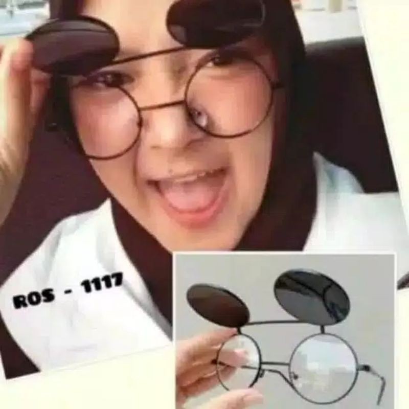 kacamata bulat boboho buka tutup/kacamata bulat boboho clip on new murah banget