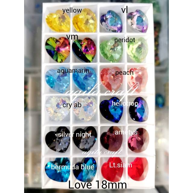 CRYSTAL SWAROVSKI ORIGINAL AUSTRIA LOVE 18MM