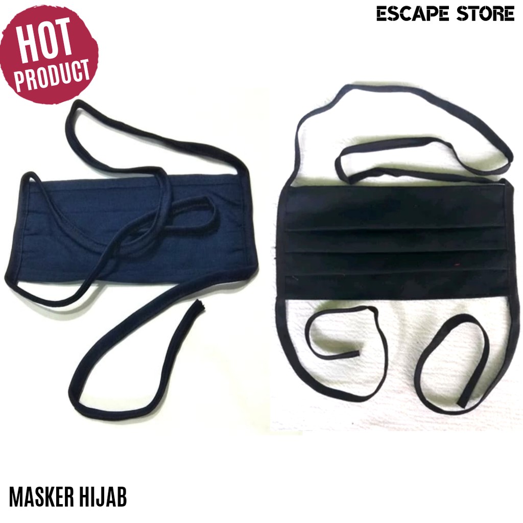 Masker Kain Hijab Oxford Tali Sambung Putus Murah - ISI 3 PCS