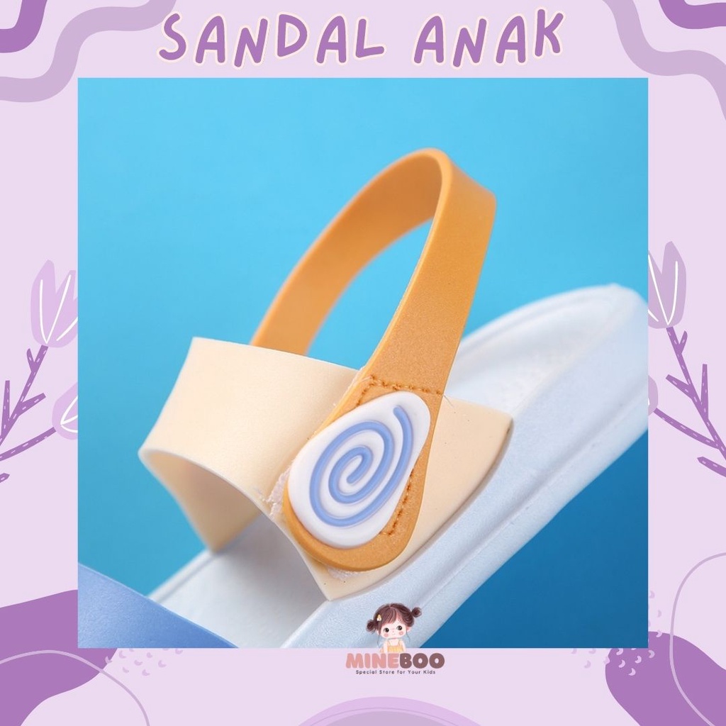 mineboo BROWNIZ 22+2 Sandal Anak Perempuan Bahan Karet Model Lucu 3-8 Tahun Import