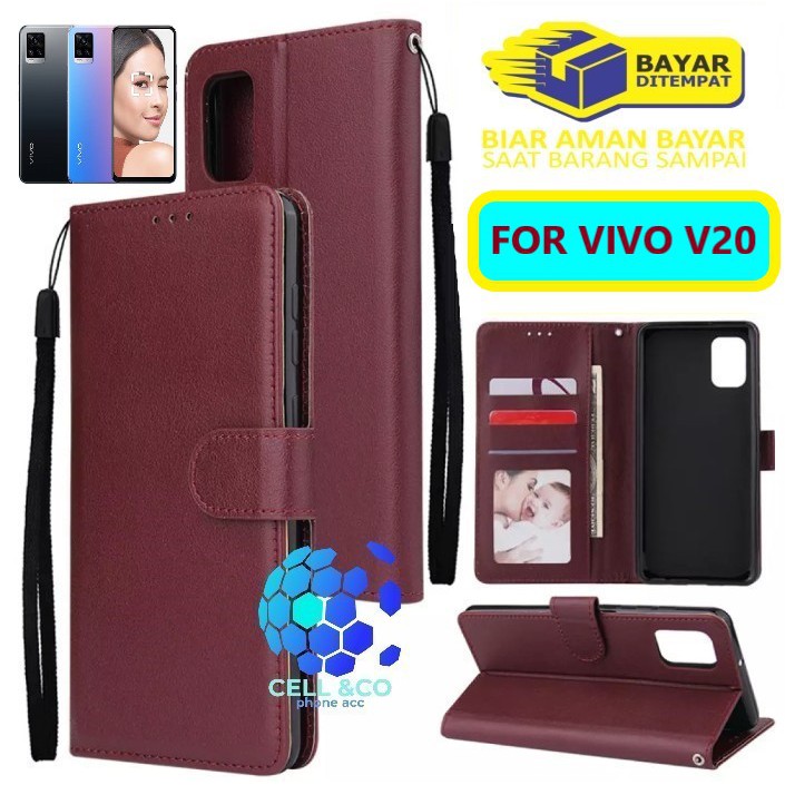 Flip cover VIVO V20 Flip case buka tutup kesing hp casing flip case leather wallet