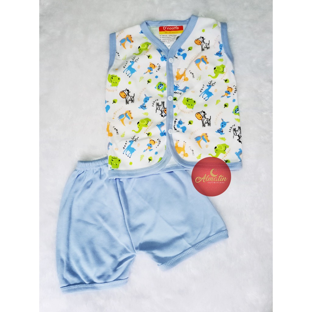 3 stel Setelan Baju Bayi Kutung / Setelan Baju Bayi Pendek Kancing Depan / Baju Bayi Piyama 3 STEL