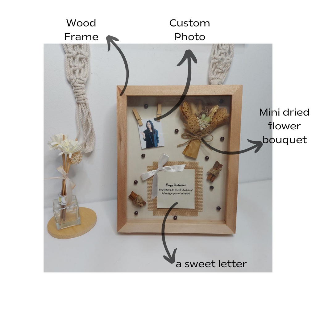 Pop Up Frame - Flower in frame kado wisuda - Kado ulang tahun bunga kering - kado unik bekasi - hadi