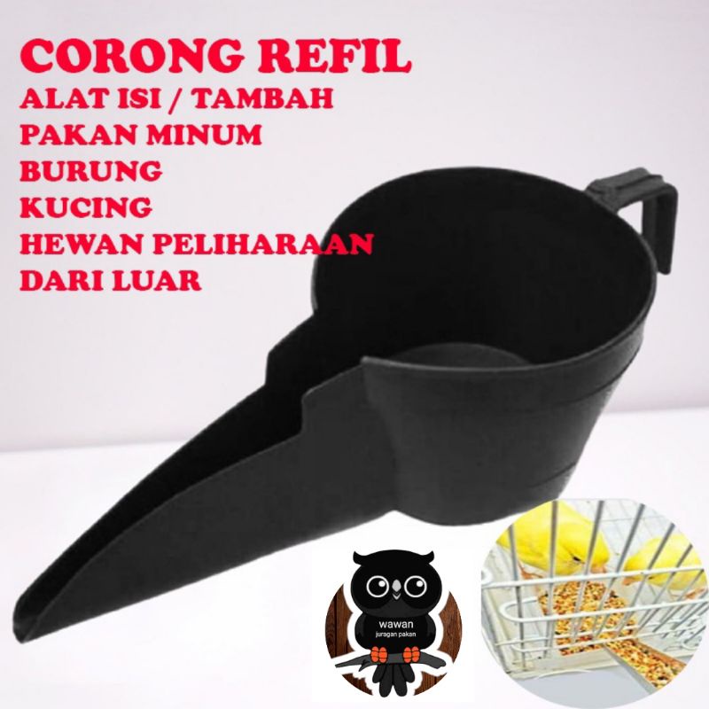 corong refil pakan, alat permudah refil pakan