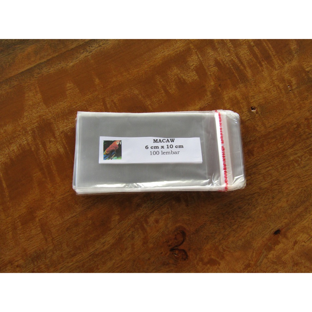 

PLASTIK OPP MACAW 6 X 10 TEBAL 18 MIC LEM / SEAL / PEREKAT ISI 100LB