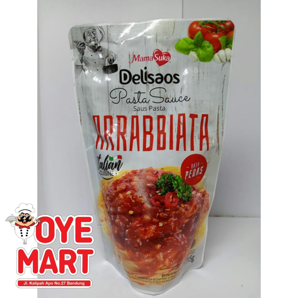 MAMASUKA DELISAOS SAUS PASTA ARRABIATA 315GR/SAUS PASTA HARGA PROMO
