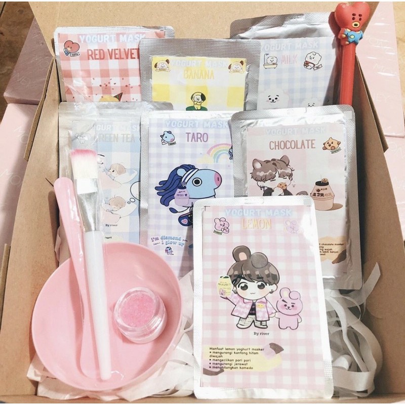 Gift Box / Paket / Set Masker Organik Bt21 Murah ( BACA DESKRIPSI ATAU CHAT )