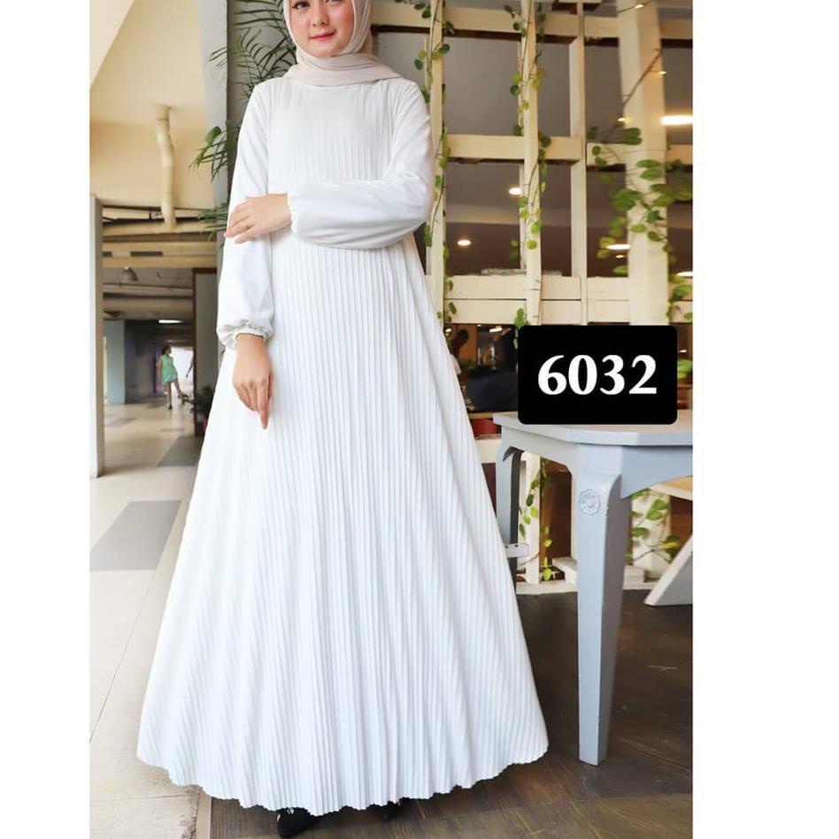 "SLY. 428164" GAMIS PLISKET PUTIH POLOS / GAMIS PUTIH POLOS / GAMIS PANJANG / GAMIS/ GAMIS POLOS / G