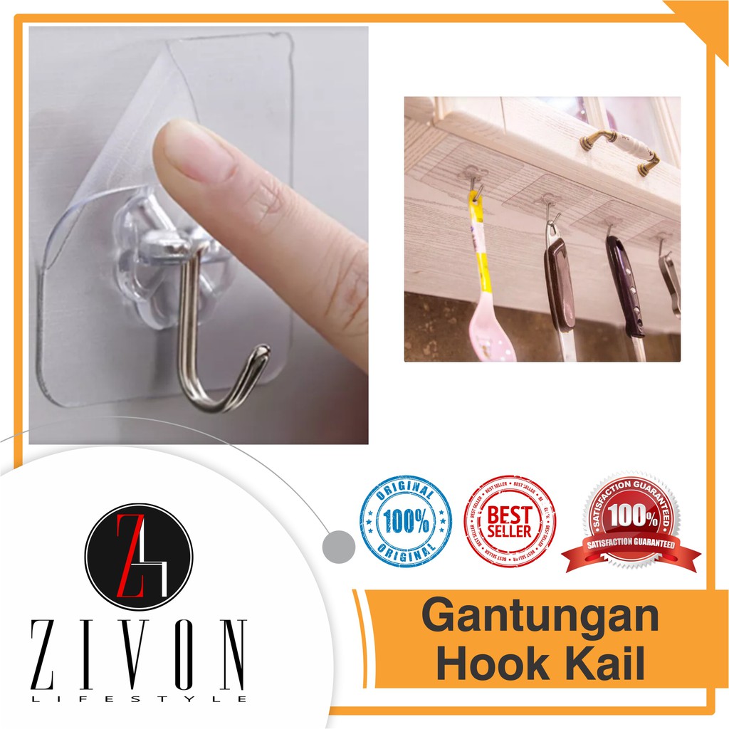 Gantungan Hook Bunga Kail Barang Baju Serbaguna Hanger Tempel Dinding ZH26