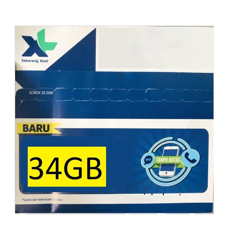 Best Seller XL Kartu Perdana 34GB DATA 17GB Hotrod Xtra Murah
