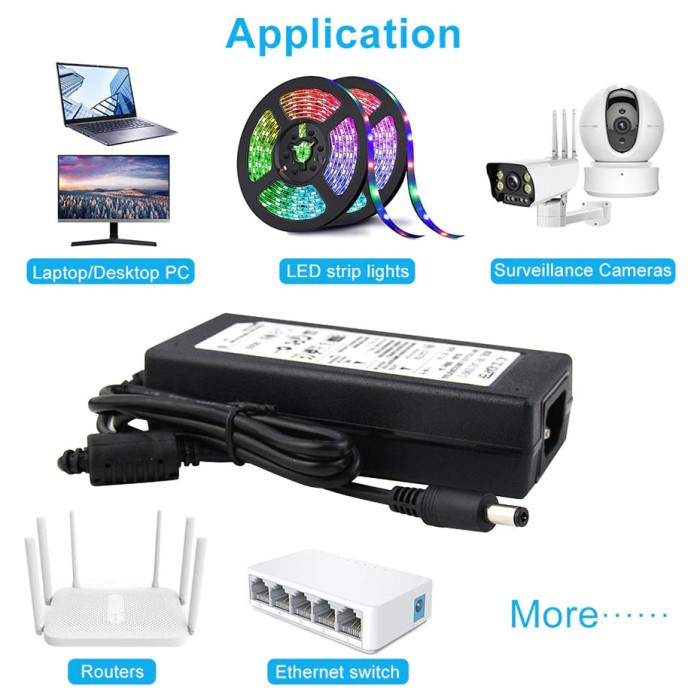 Power Adaptor LED Strip Monitor DC 12V 6A Adapter Power Supply