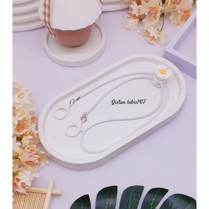 Strap masker bunga daisy glossy elastis