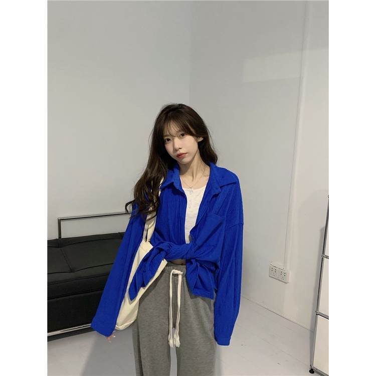 XIAOZHAINV Kemeja Wanita Korean Style Lengan Panjang HW0082