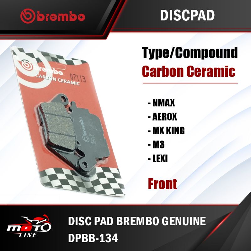 Kampas Rem Discpad Brembo nmax/aerox/Mx-king/Lexi/Mio M3 depan DPBB 134