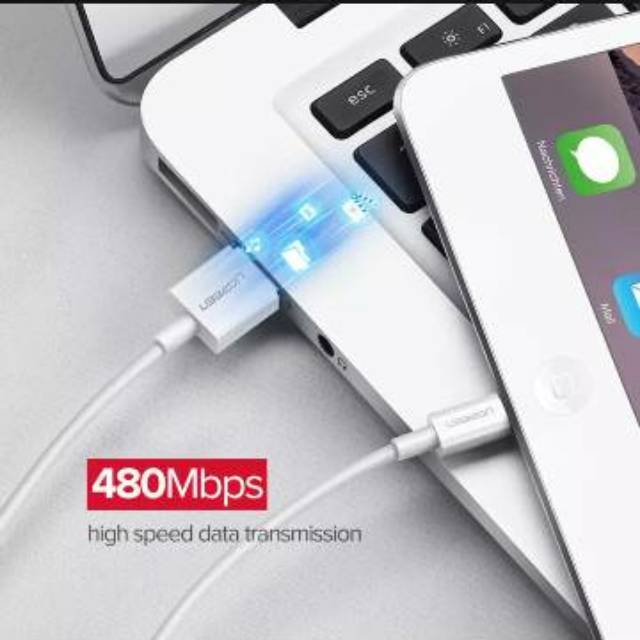 Ugreen Kabel Usb Lightning Mfi 2.4A 25/50/100/200 cm For IPhone 14 13 12 11 6 7 8 Ipad Ipod X XR Xs Xmax