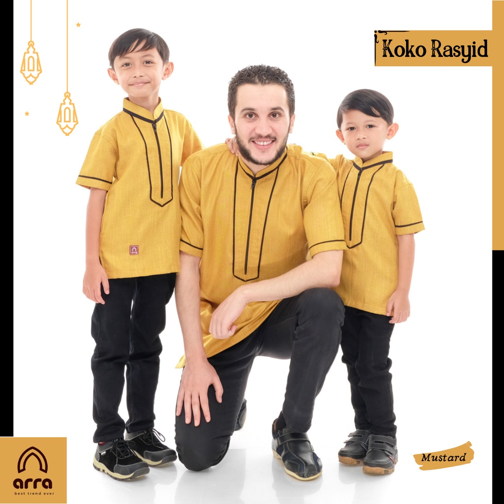 Baju Koko Arra Couple Ayah dan Anak Laki Laki Series Rasyid Kemeja Koko Pria Dewasa Anak Cowok Kurta Pakistan Terbaru 2022 Baju Takwa Taqwa Atasan Kemko Baju Kokoh Kapelan Keluarga Muslim Baju Koko Premium Murah Pakaian Jubah Muslim Pria Lengan Pendek