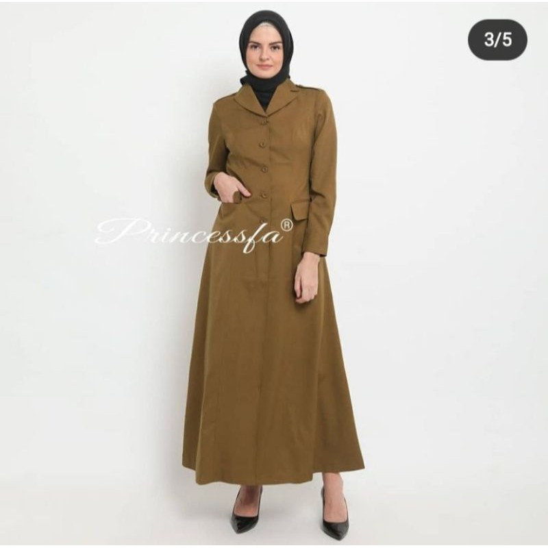 princessfa /Seragam PNS gamis/Blazer PNS/Baju Pemda/baju pns / seragam pdh (coklat tua)
