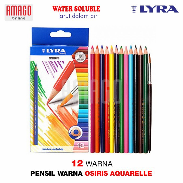 PENSIL WARNA LYRA OSIRIS AQUARELLE WATER SOLUBLE - 12 WARNA - 2531120