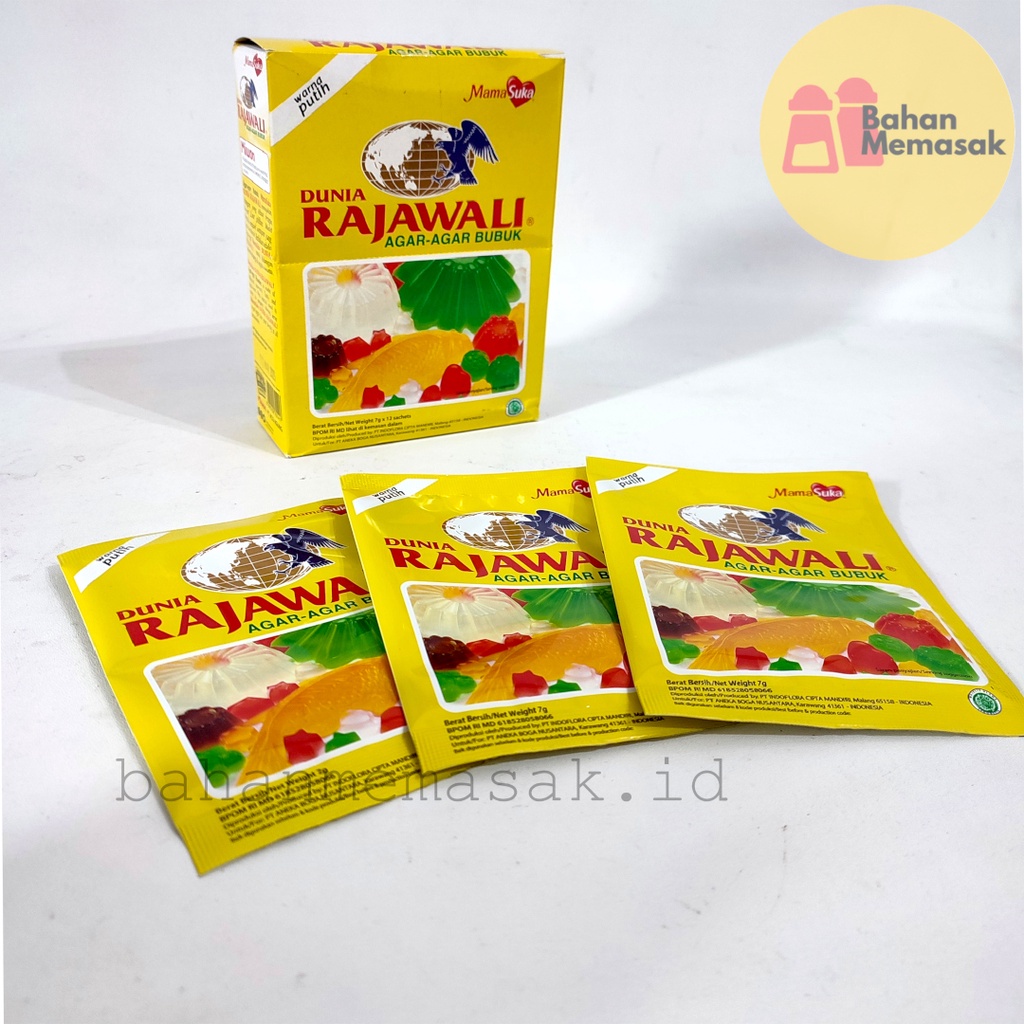 

Agar-agar Bubuk Mamsuka Dunia Rajawali Sachet/ Agar-agar Powder Sachet