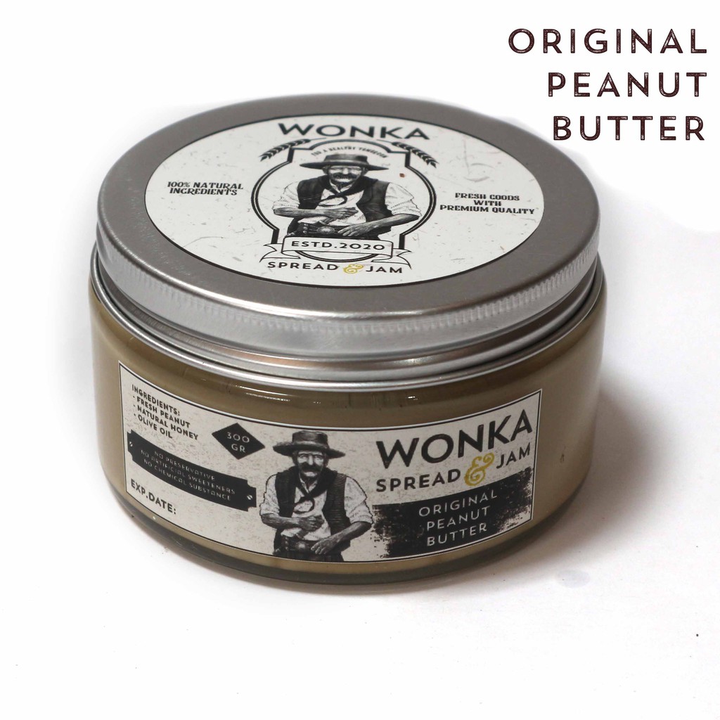 

Selai Wonka Peanut Butter| Kacang Premium | Natural handmade|Makanan sarapan sehat, diet, vegan|Asli