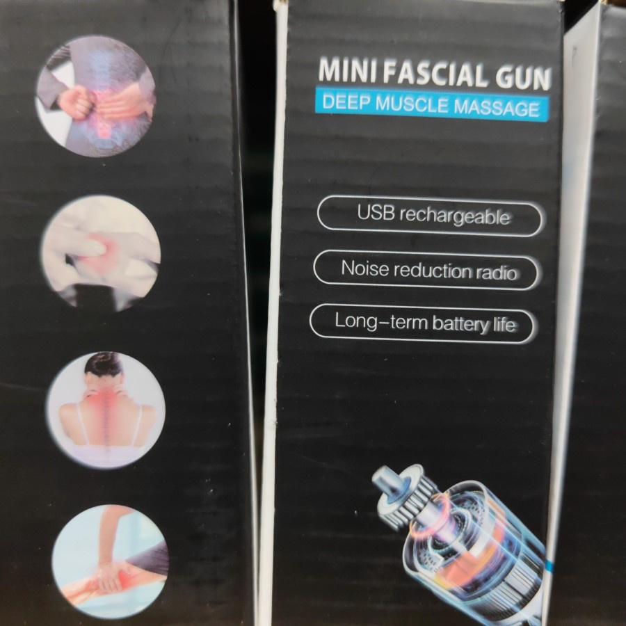 Fascial Gun Mini | Alat Pijat Getar Portable | Mini Massager Charger | Redakan Pegal Otot Badan | Bisa COD