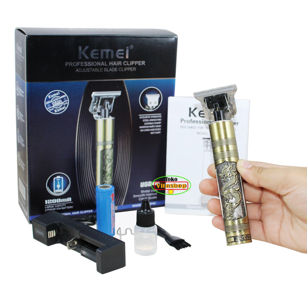 Hair Clipper Kemei KM-1974C Alat Cukur Rambut &amp; Trimmer Charger Mesin Pangkas Rambut