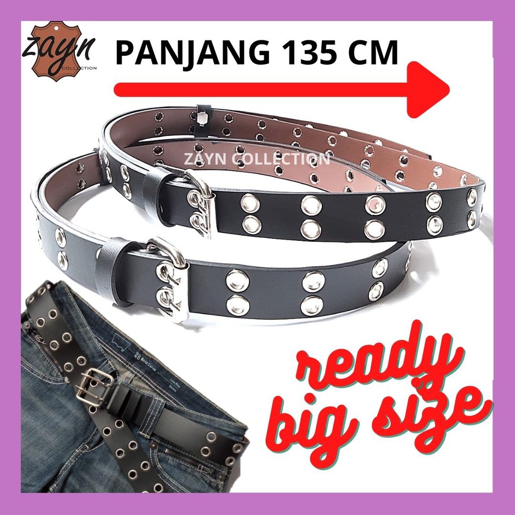 Ikat Pinggang Wanita Ring Belt Korea Fashion Double Eyelet Ukuran Panjang Gesper Cewek Panjang