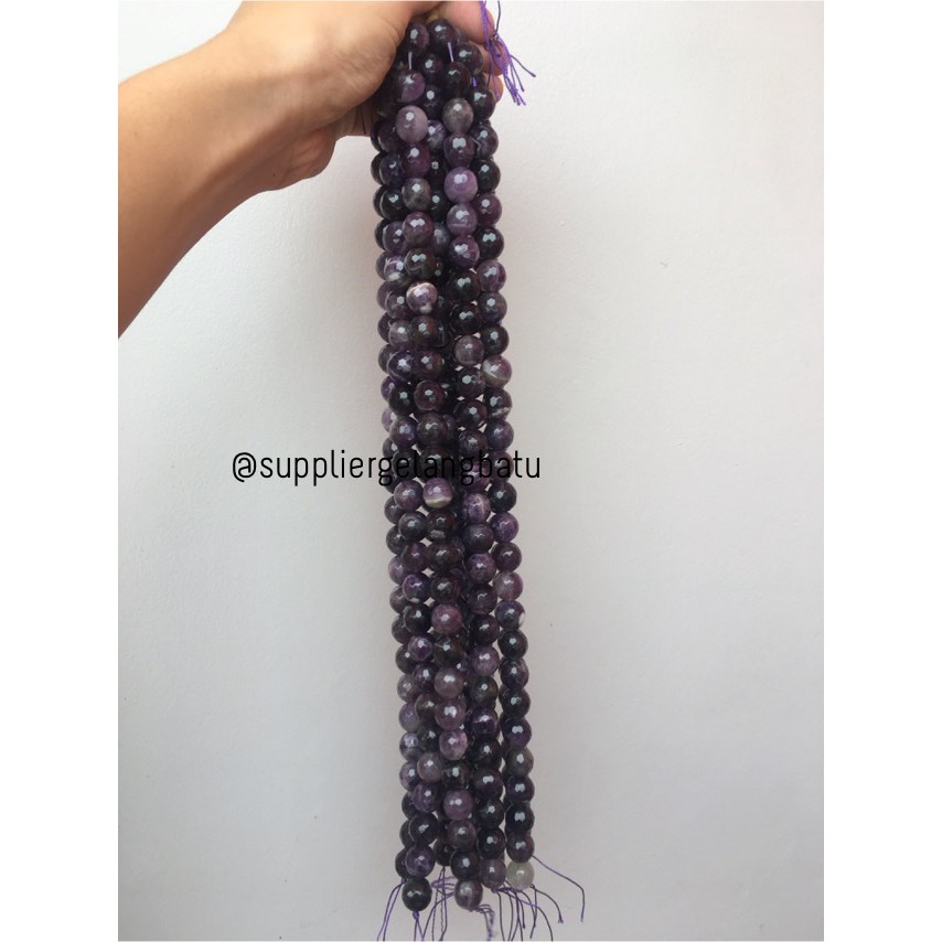 Batu kecubung brazil asli FACET 14mm CUTTING purple amethyst asli ungu