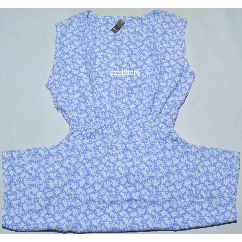 Daster Wanita Tanpa Lengan Biru Motif St.Yves CC38 ORIGINAL
