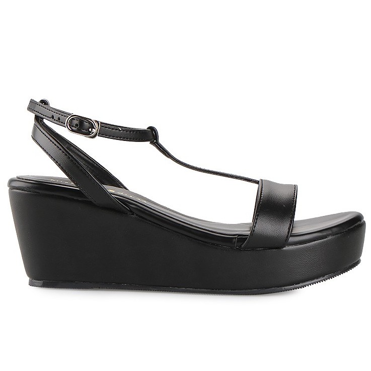 nicholas edison wedges galya black sandal wanita tali kait best seller empuk terbaru-2